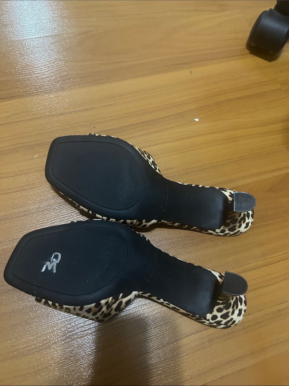 GUESS Leopard-Print Slide Mules - Brown/Black/Cream - Picture 3 of 6